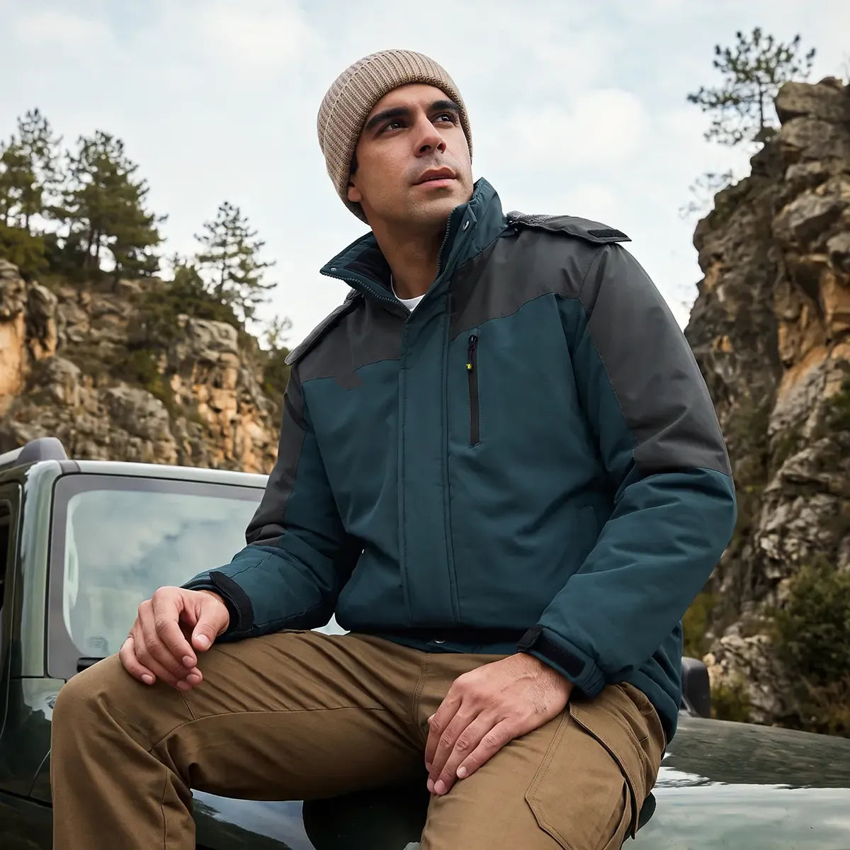 Men’s Winter Ski Snow Jacket Waterproof Windproof Fleece Lined