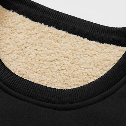 💚Men's Fitted Crewneck Fleece Lined Sweatshirt, Wind Resistant Polyester Athletic Pullover, Casual Fashion Active Tops