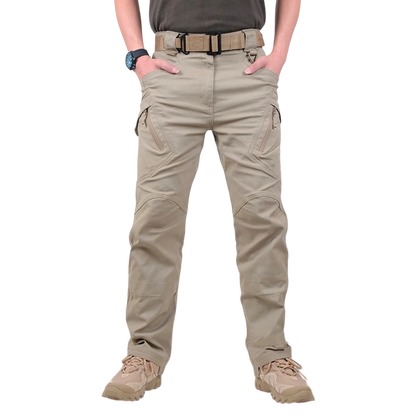 Men's solid color and printed pocket zipper waterproof tactical cargo pants