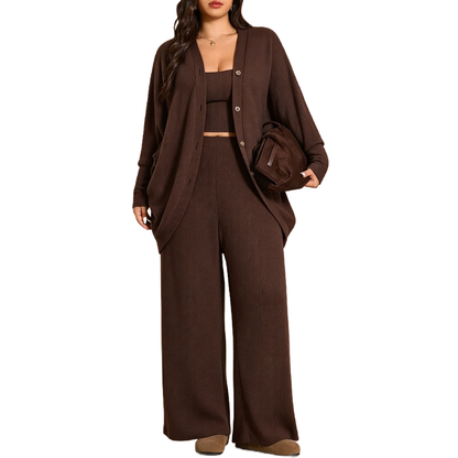 Plus Size Women's 3-Piece Knit Set