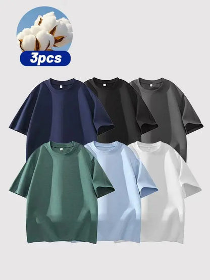 Men's 5PCS Cotton Crew Neck T-Shirts Set
