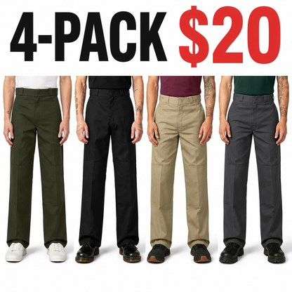Men's Loose Fit Double Knee Work Pants