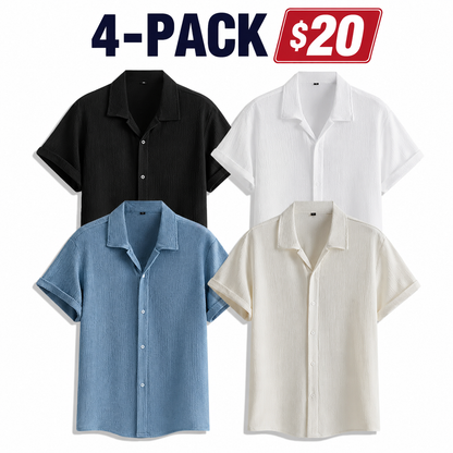 Men's 4-Pack Breathable Short Sleeve Dress Shirts