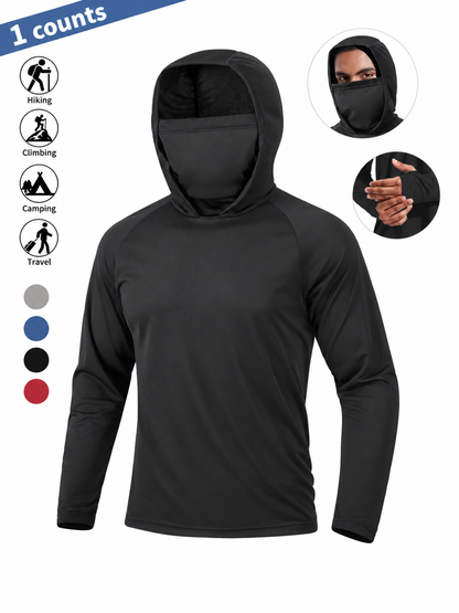 Men's Sun Protection Hoodie Set,Fishing Hoodie with Mask
