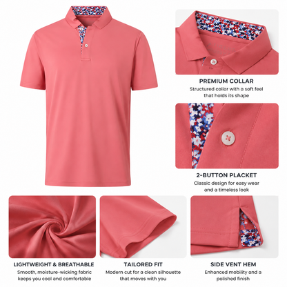 Men's Quick Dry Henley Golf Shirt