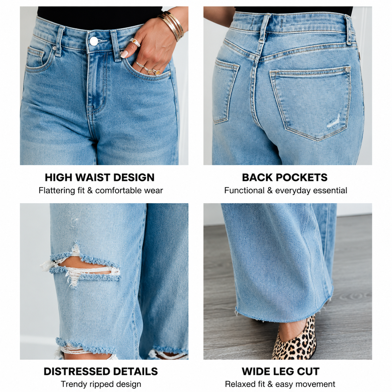 Tummy Control Wide Leg Jeans