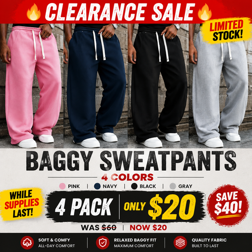 Men's Baggy 4 Piece Sweatsuit - Cozy Winter Deal
