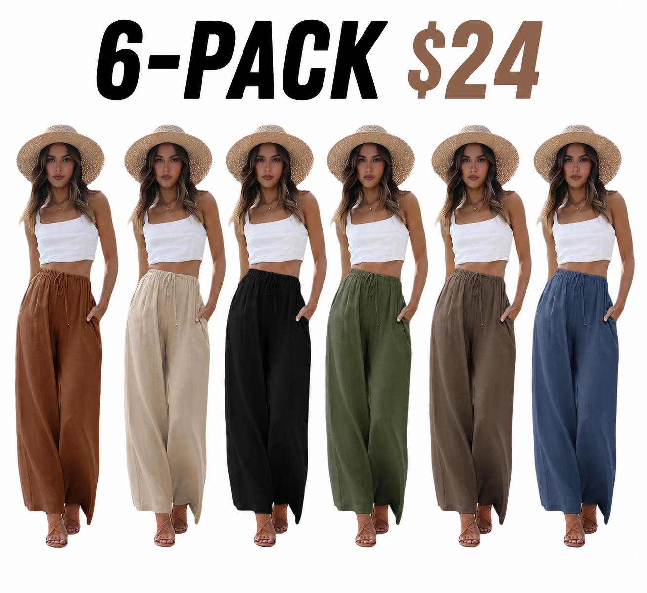 ✨ Women's Cotton Linen Palazzo Pants