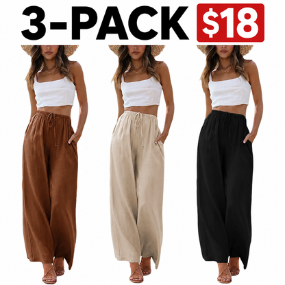 ✨ Women's Cotton Linen Palazzo Pants