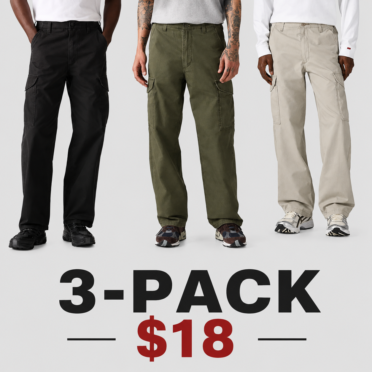 Men's  Cargo Baggy Fit Pants