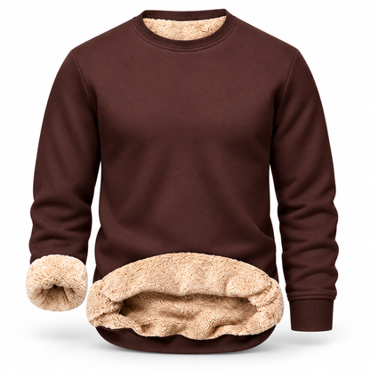 💚Men's Fitted Crewneck Fleece Lined Sweatshirt, Wind Resistant Polyester Athletic Pullover, Casual Fashion Active Tops