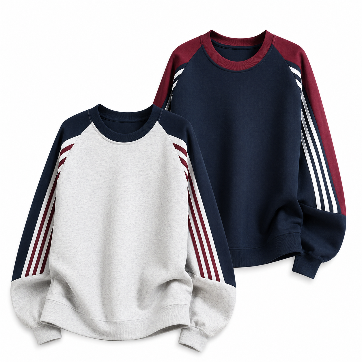 Mutecho Men's Colorblock Crewneck Sweatshirt
