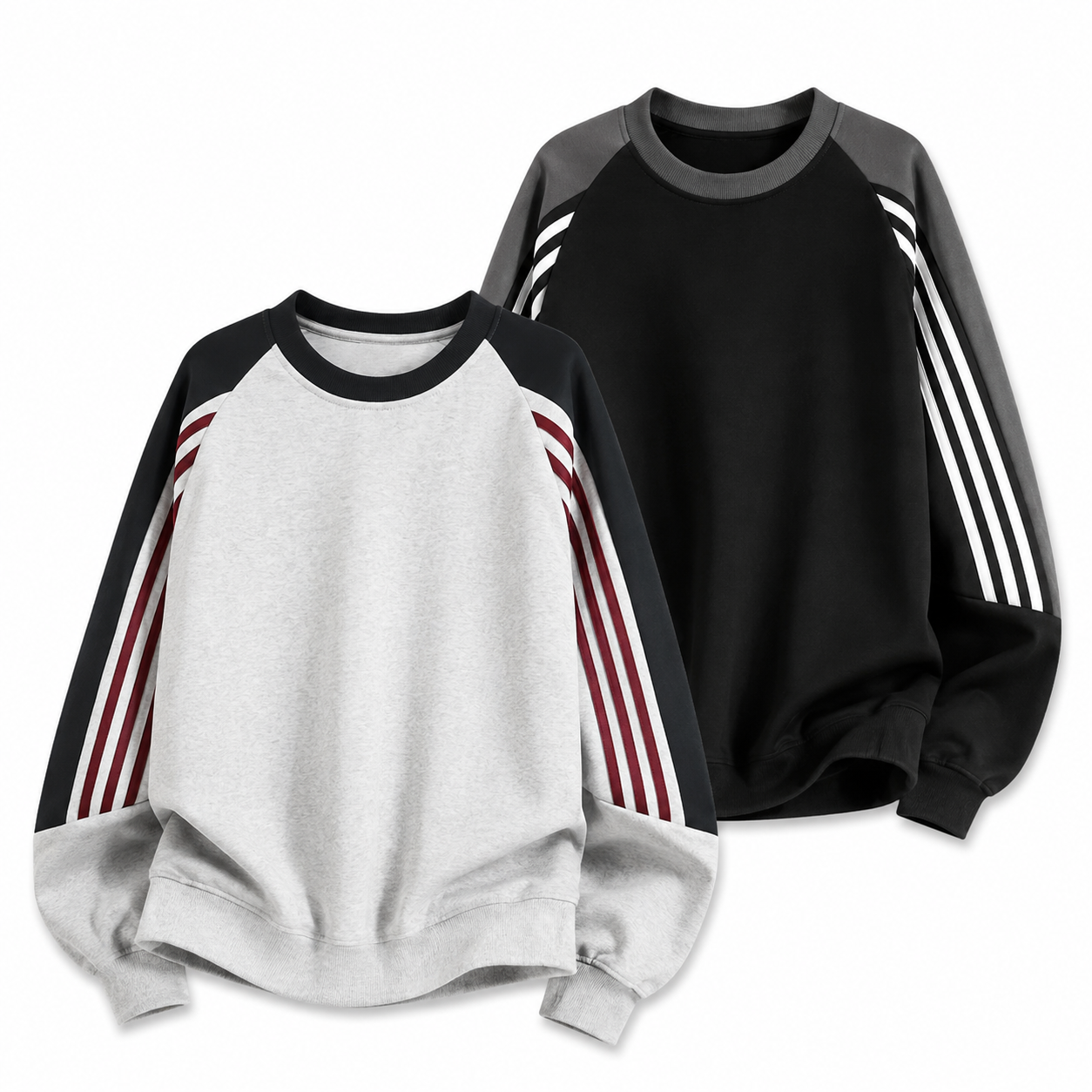 Mutecho Men's Colorblock Crewneck Sweatshirt