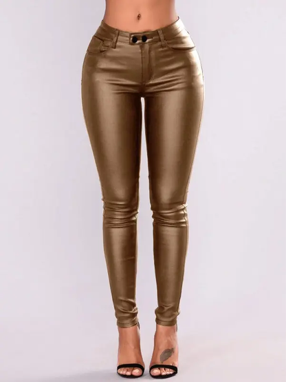 Women's PU Leather High Waist Leggings