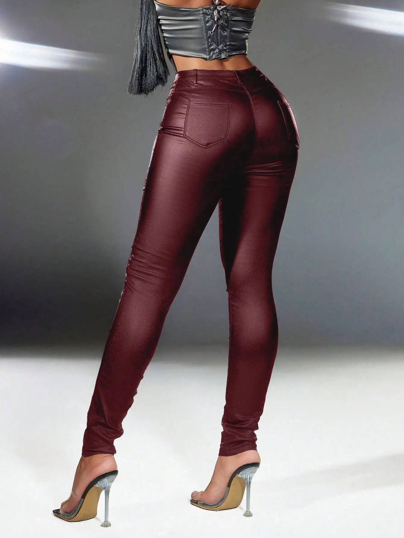 Women's PU Leather High Waist Leggings