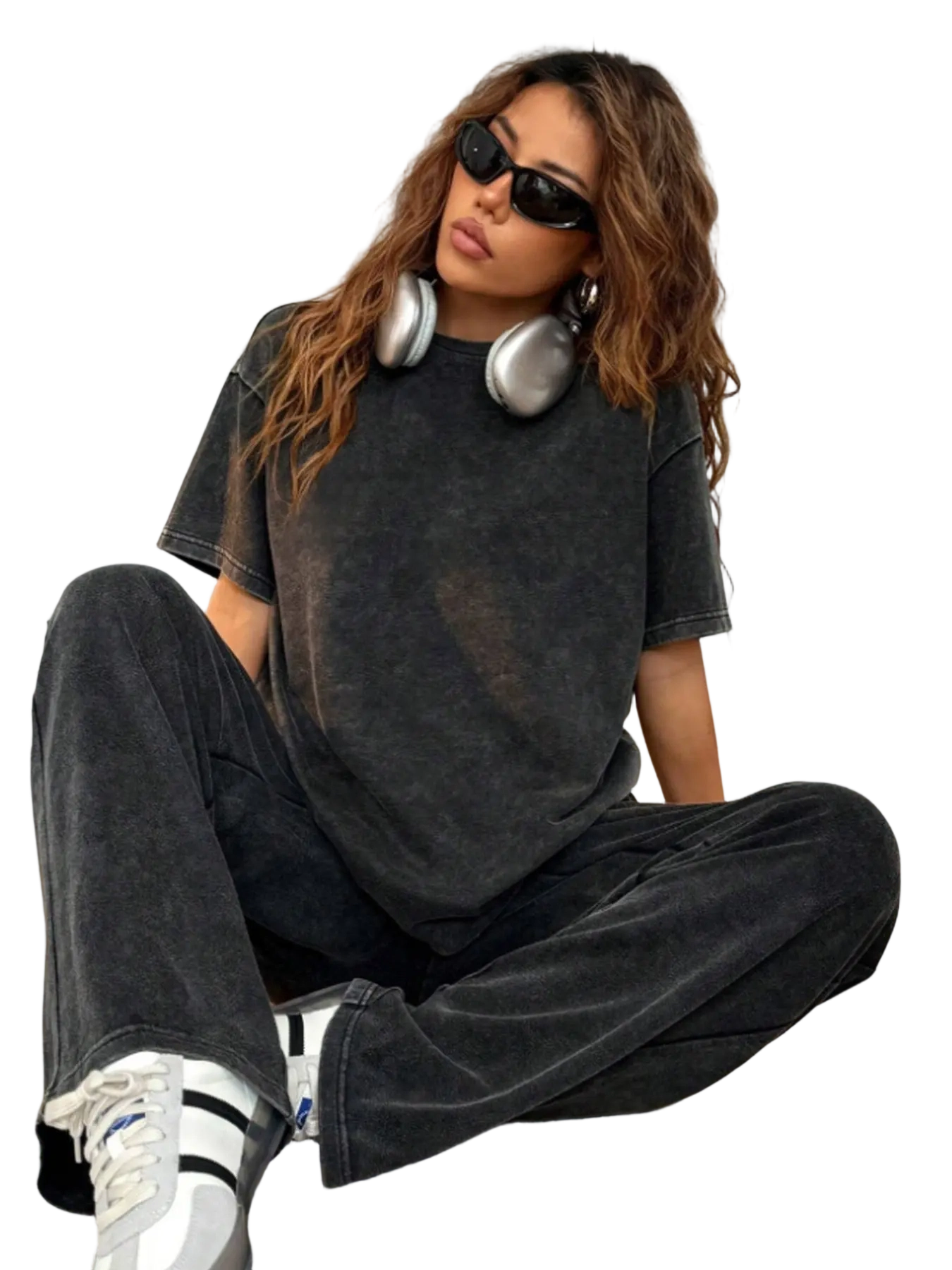 Women's Acid Wash Two Piece Set