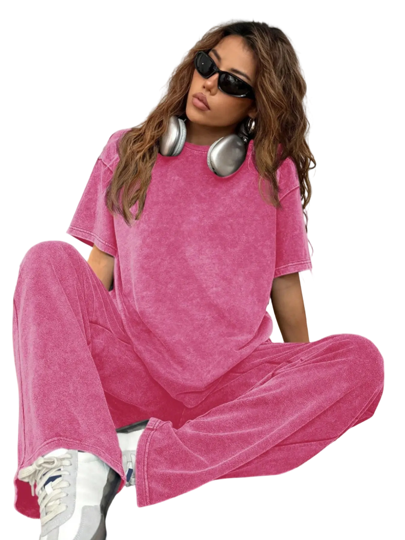 Women's Acid Wash Two Piece Set