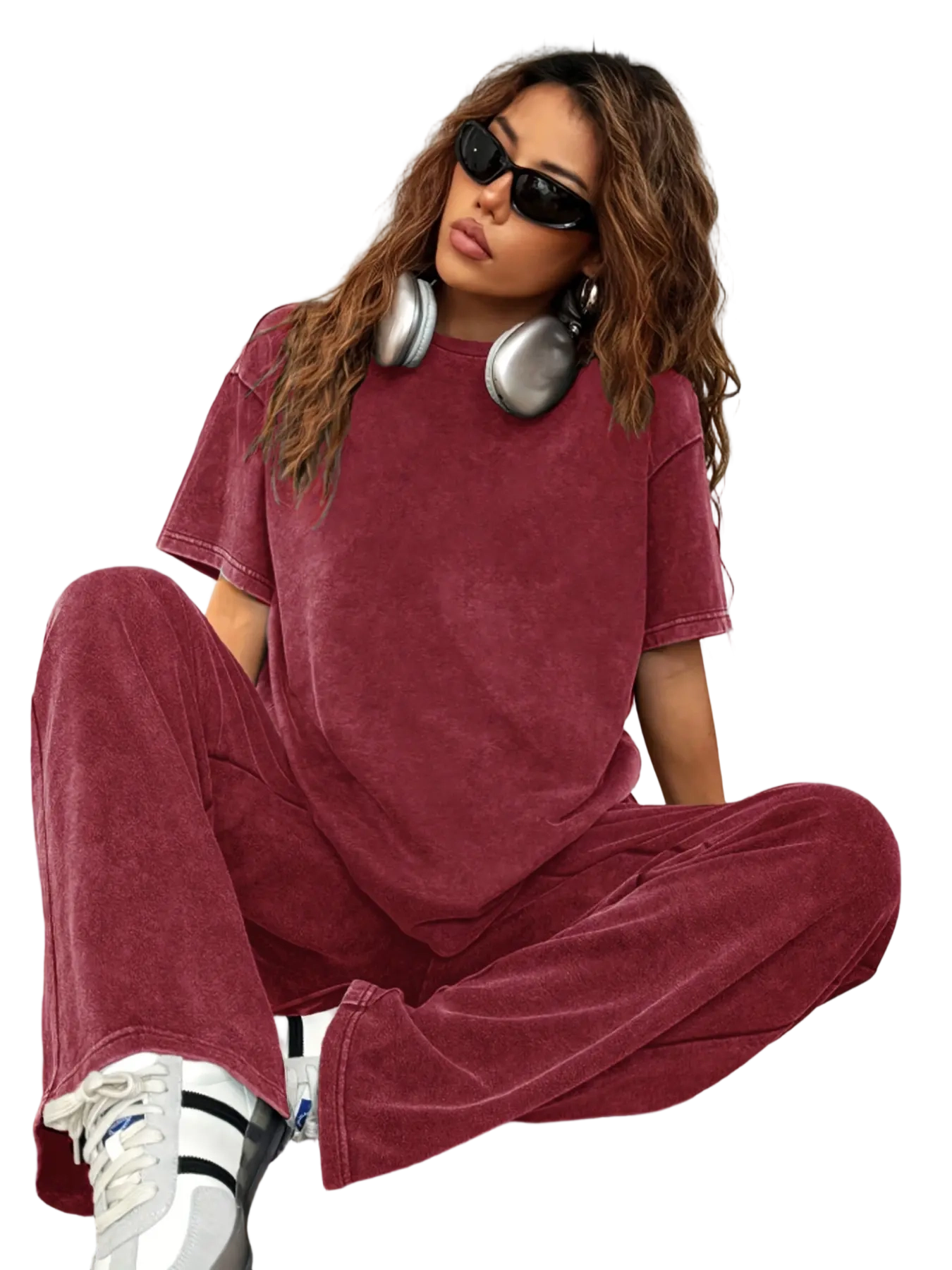 Women's Acid Wash Two Piece Set