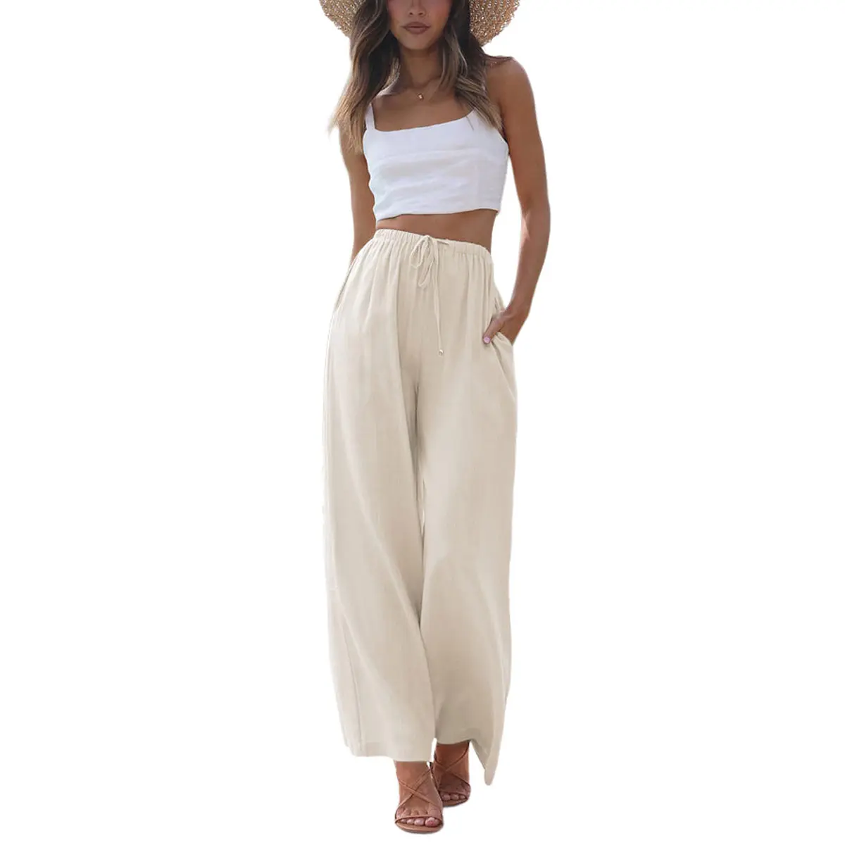 ✨ Women's Cotton Linen Palazzo Pants