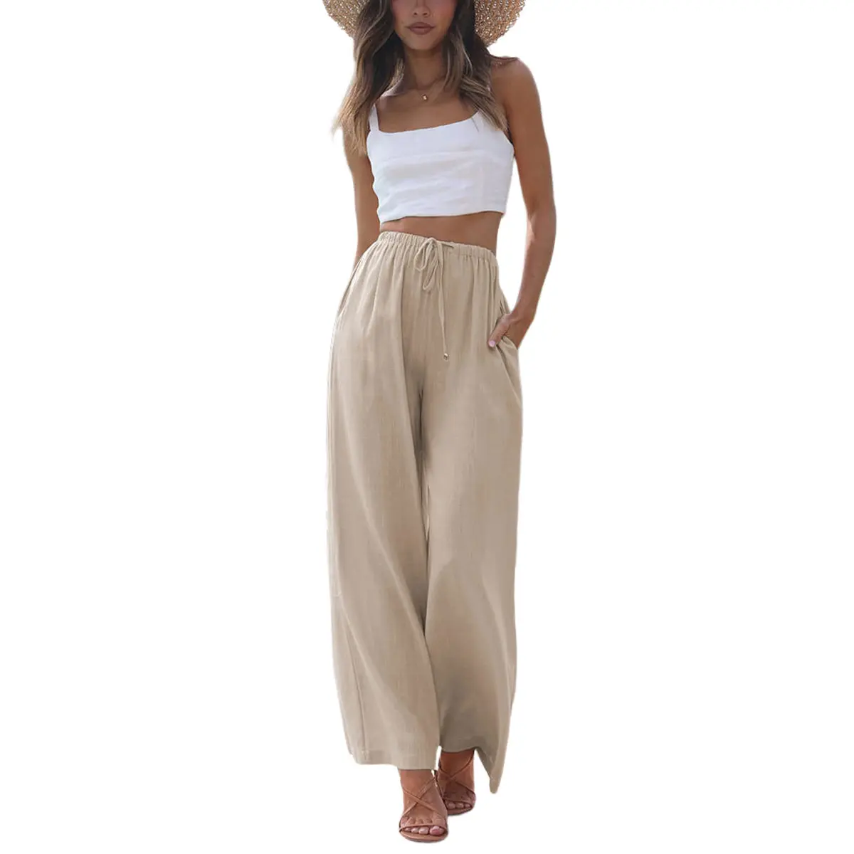 ✨ Women's Cotton Linen Palazzo Pants