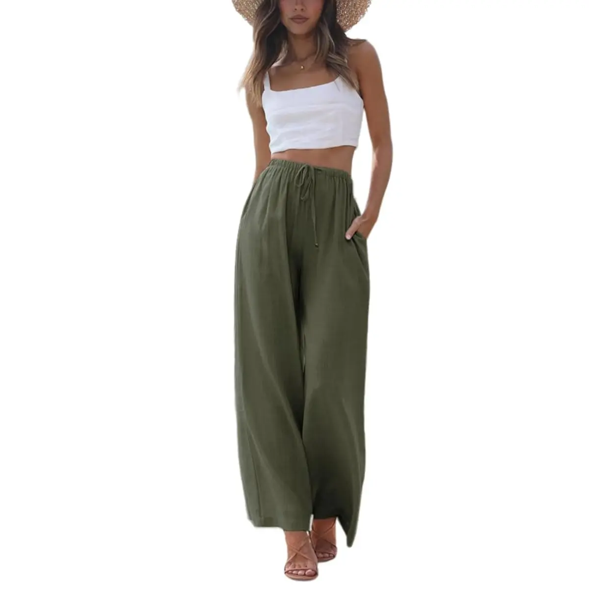 ✨ Women's Cotton Linen Palazzo Pants