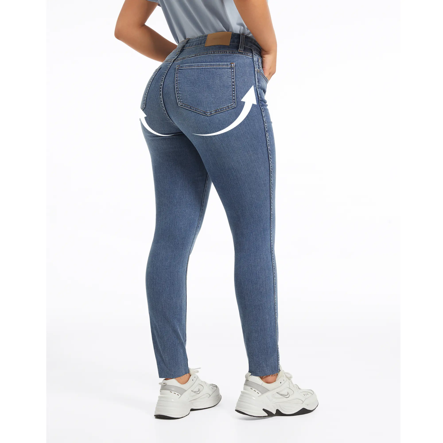 Women’s Mid Rise Flare Jeans with Tummy Control & No-Gap Waist