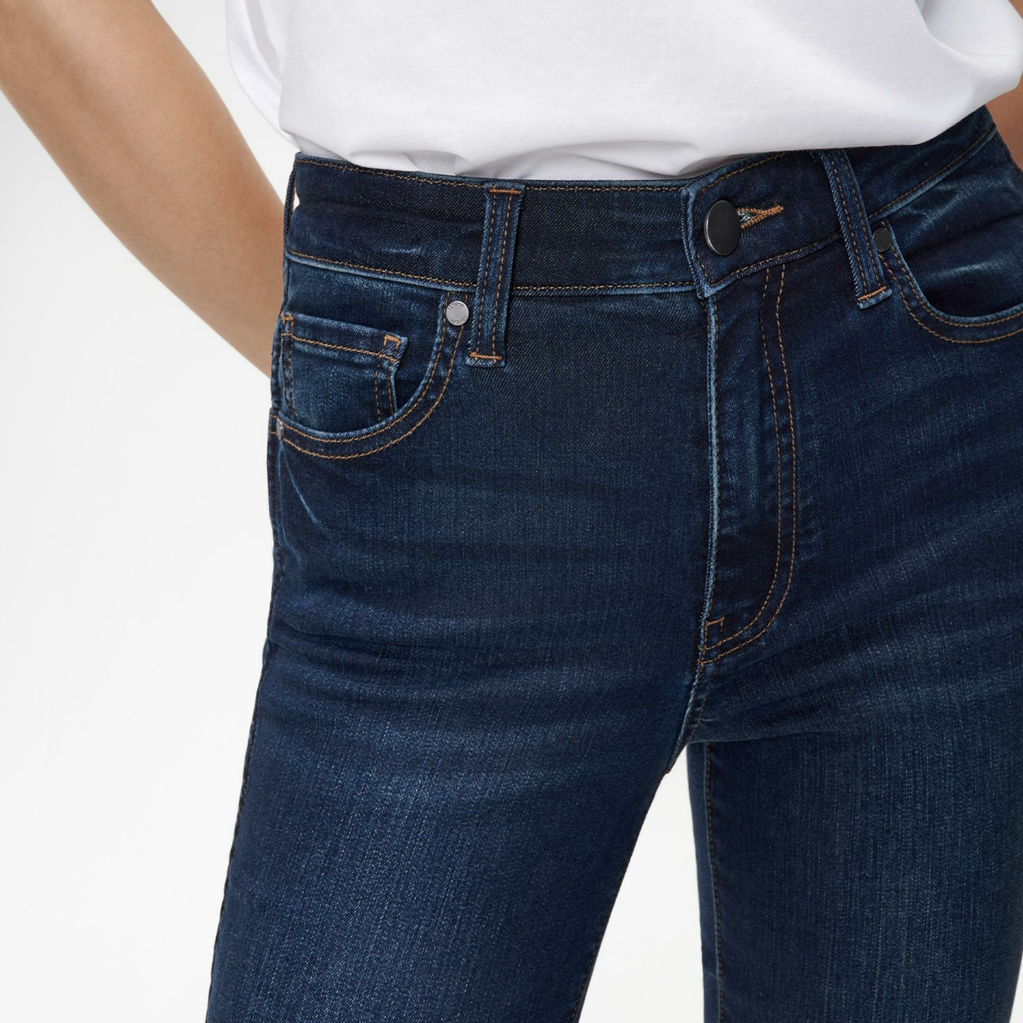 Women’s Mid Rise Flare Jeans with Tummy Control & No-Gap Waist