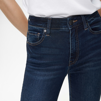 Women’s Mid Rise Flare Jeans with Tummy Control & No-Gap Waist