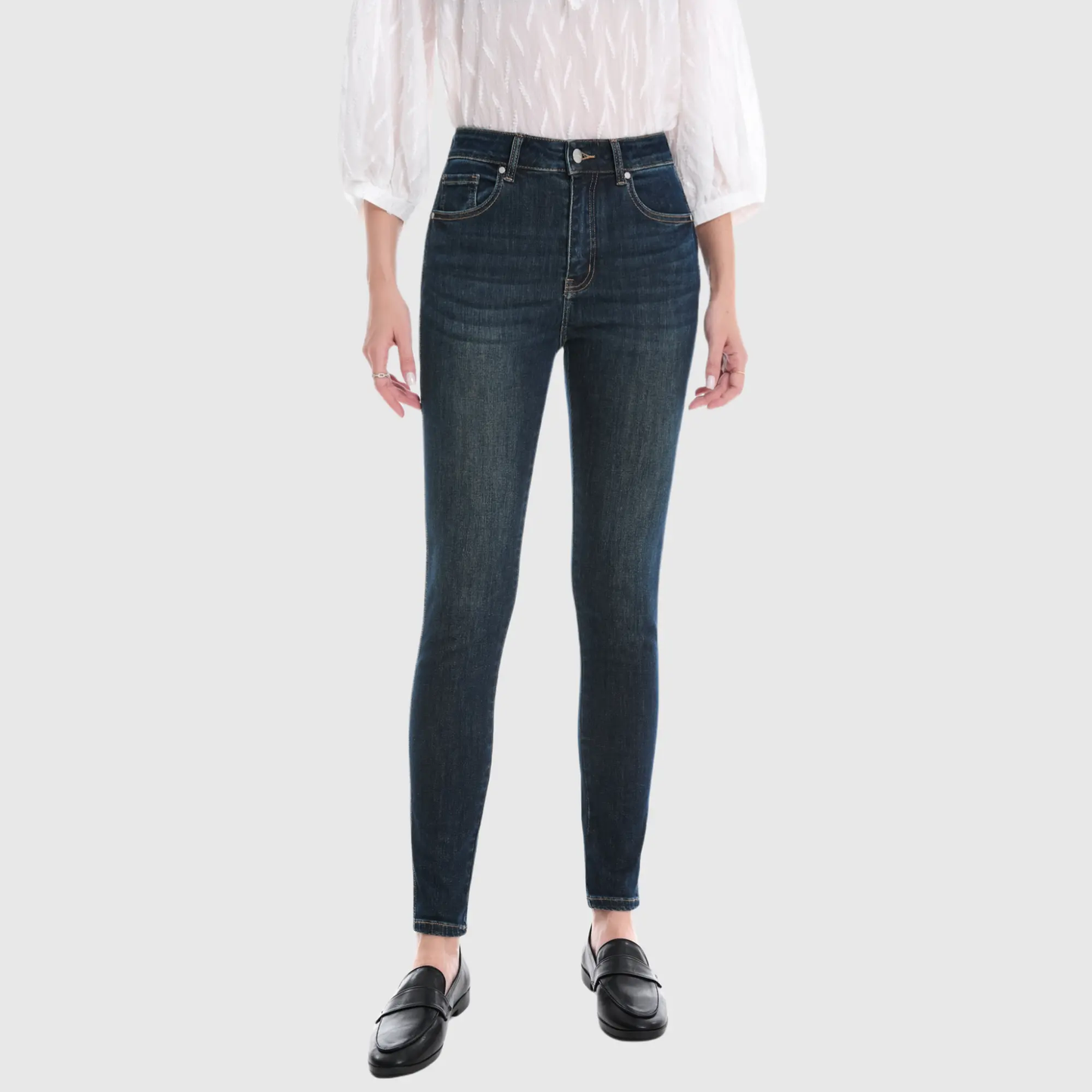 Women’s Mid Rise Flare Jeans with Tummy Control & No-Gap Waist