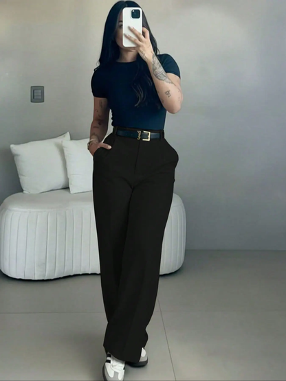Women's High-Waisted Suit Pants