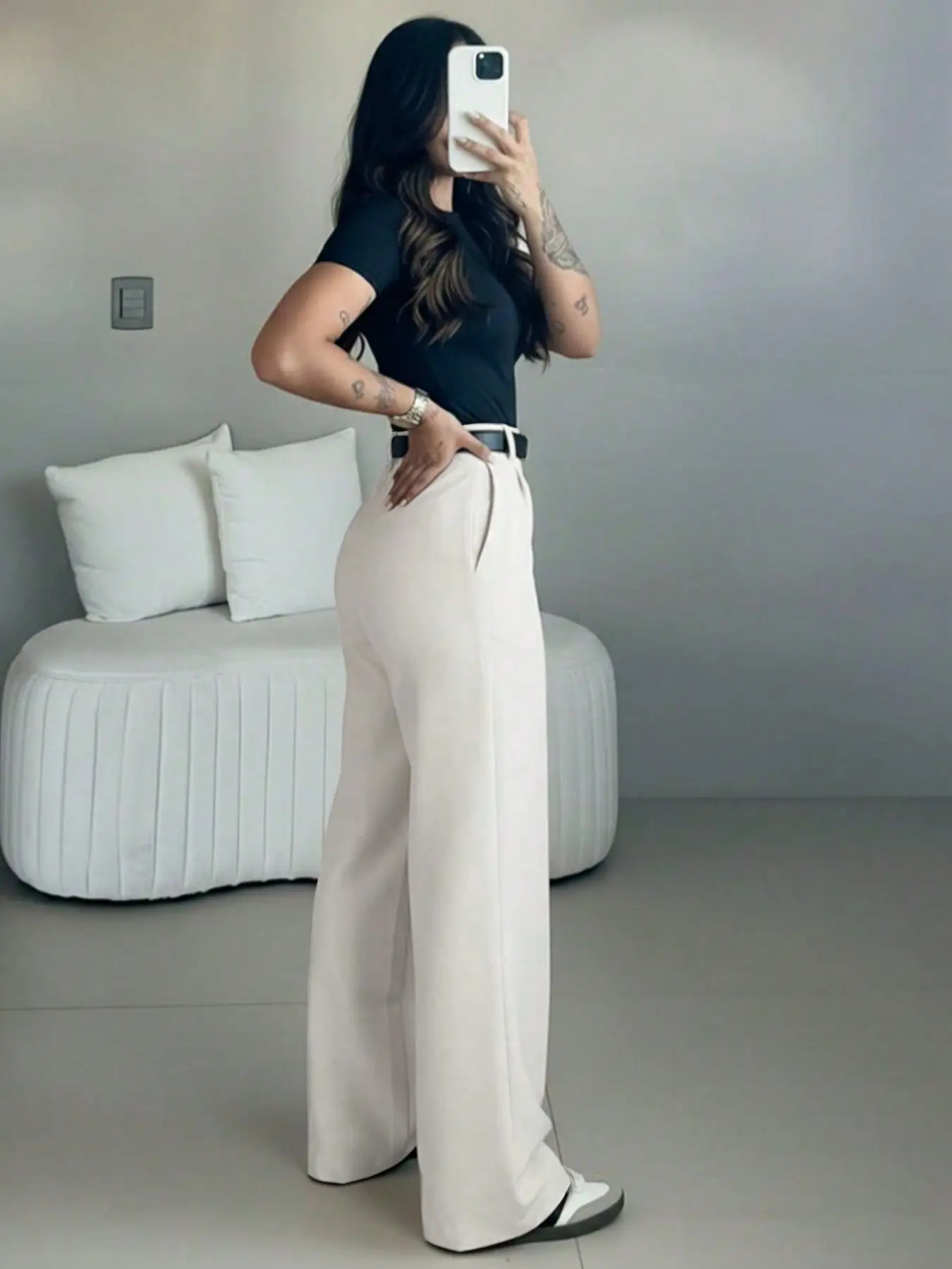 Women's High-Waisted Suit Pants