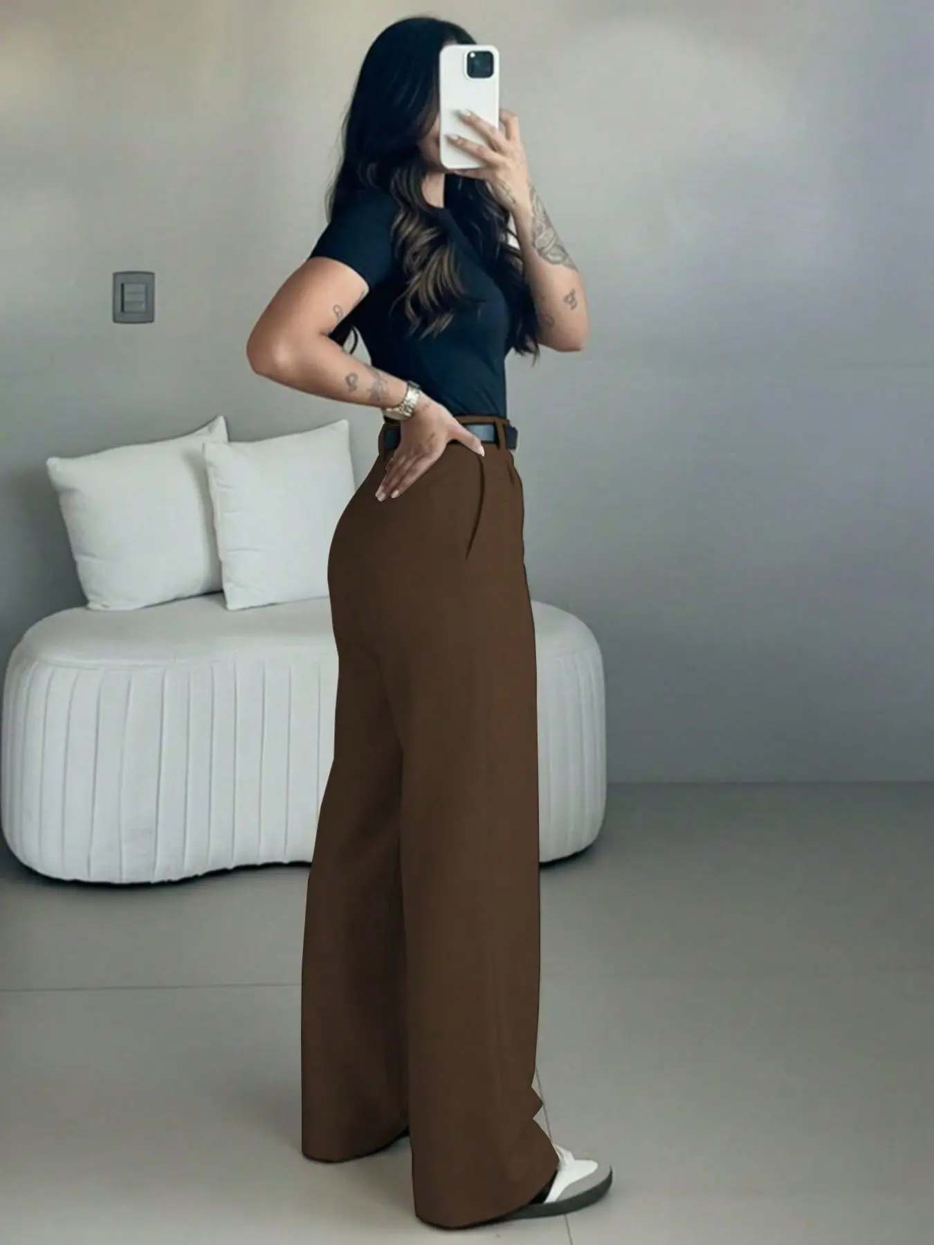 Women's High-Waisted Suit Pants
