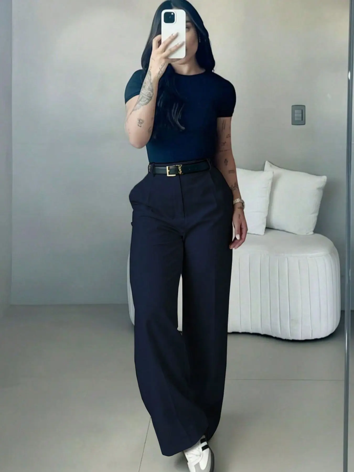 Women's High-Waisted Suit Pants
