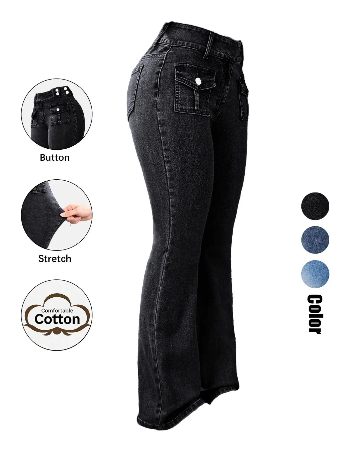 Women's Pocket Stretchy Fit Jeans