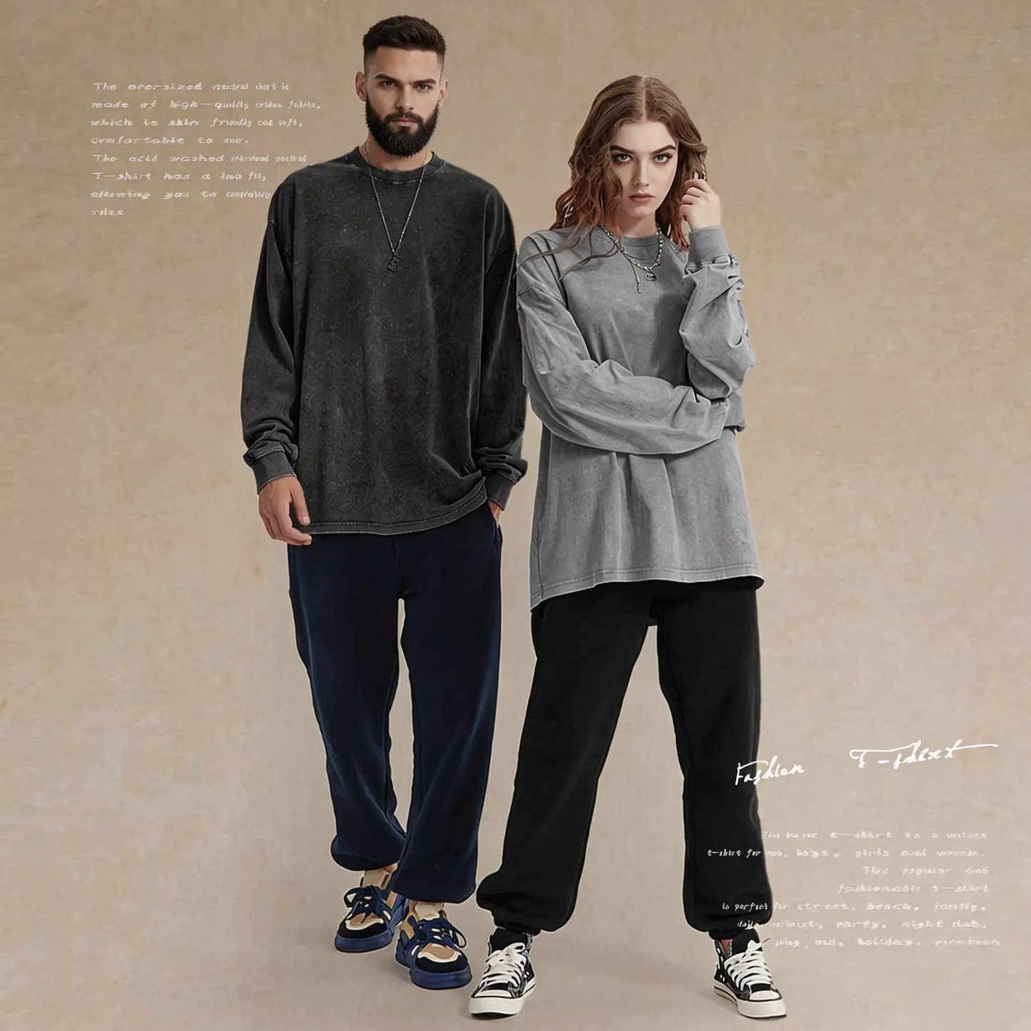 Oversized Vintage Acid Wash Long Sleeve T-Shirt