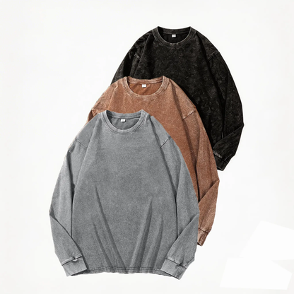 Oversized Vintage Acid Wash Long Sleeve T-Shirt
