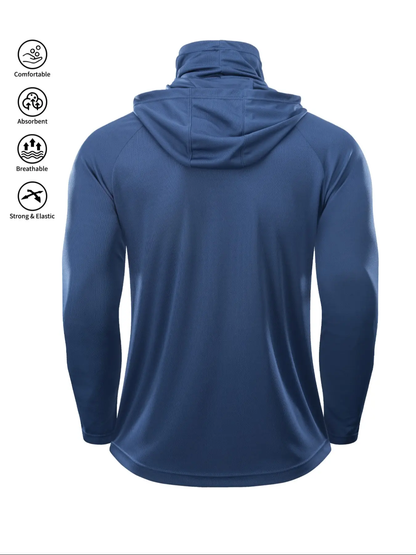 Men's Sun Protection Hoodie Set,Fishing Hoodie with Mask