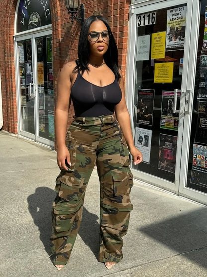 Women's Loose Camo Cargo Pants – Casual Streetwear