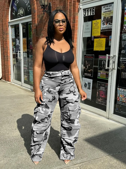 Women's Loose Camo Cargo Pants – Casual Streetwear