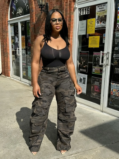 Women's Loose Camo Cargo Pants – Casual Streetwear