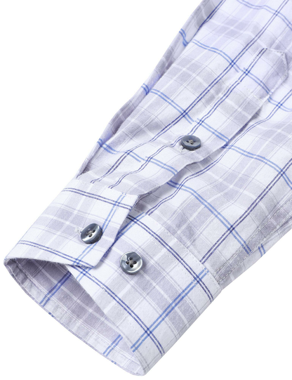 Men's Plaid Slim Fit Long Sleeve Button Down Shirt