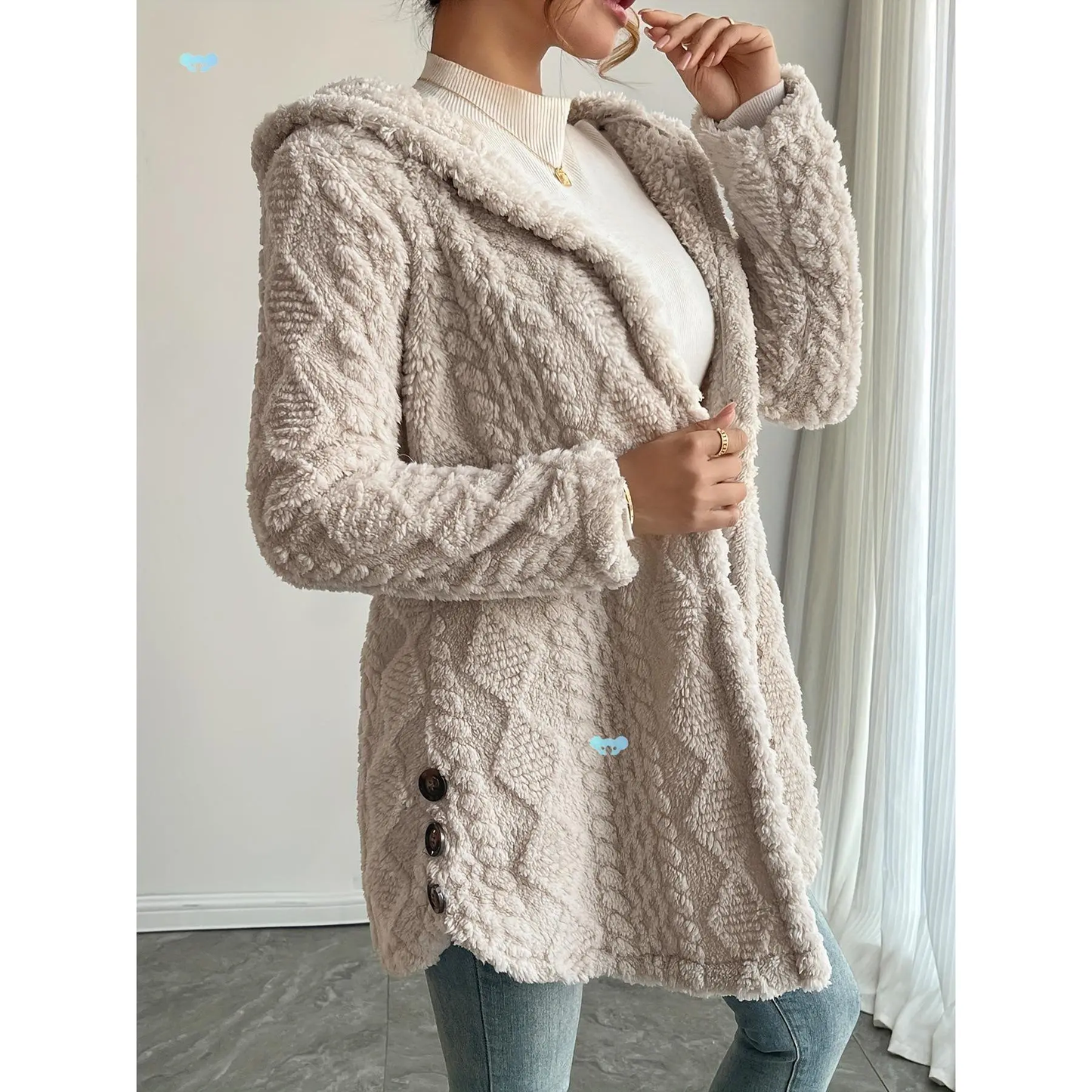 2026 Women's Hooded Cardigan Long Sleeve Coat