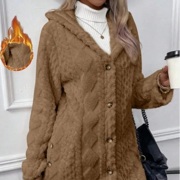 2026 Women's Hooded Cardigan Long Sleeve Coat