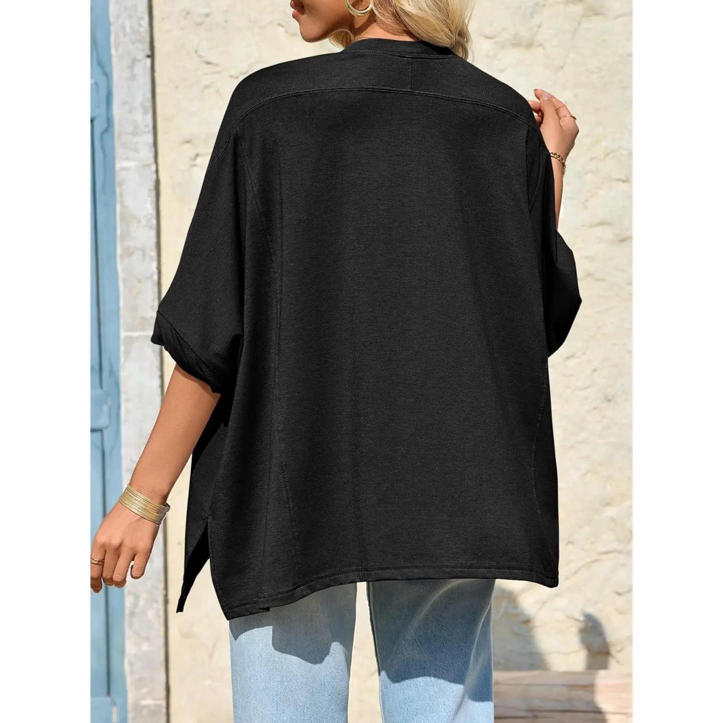 Womens Oversized Tshirts Batwing Short Sleeve