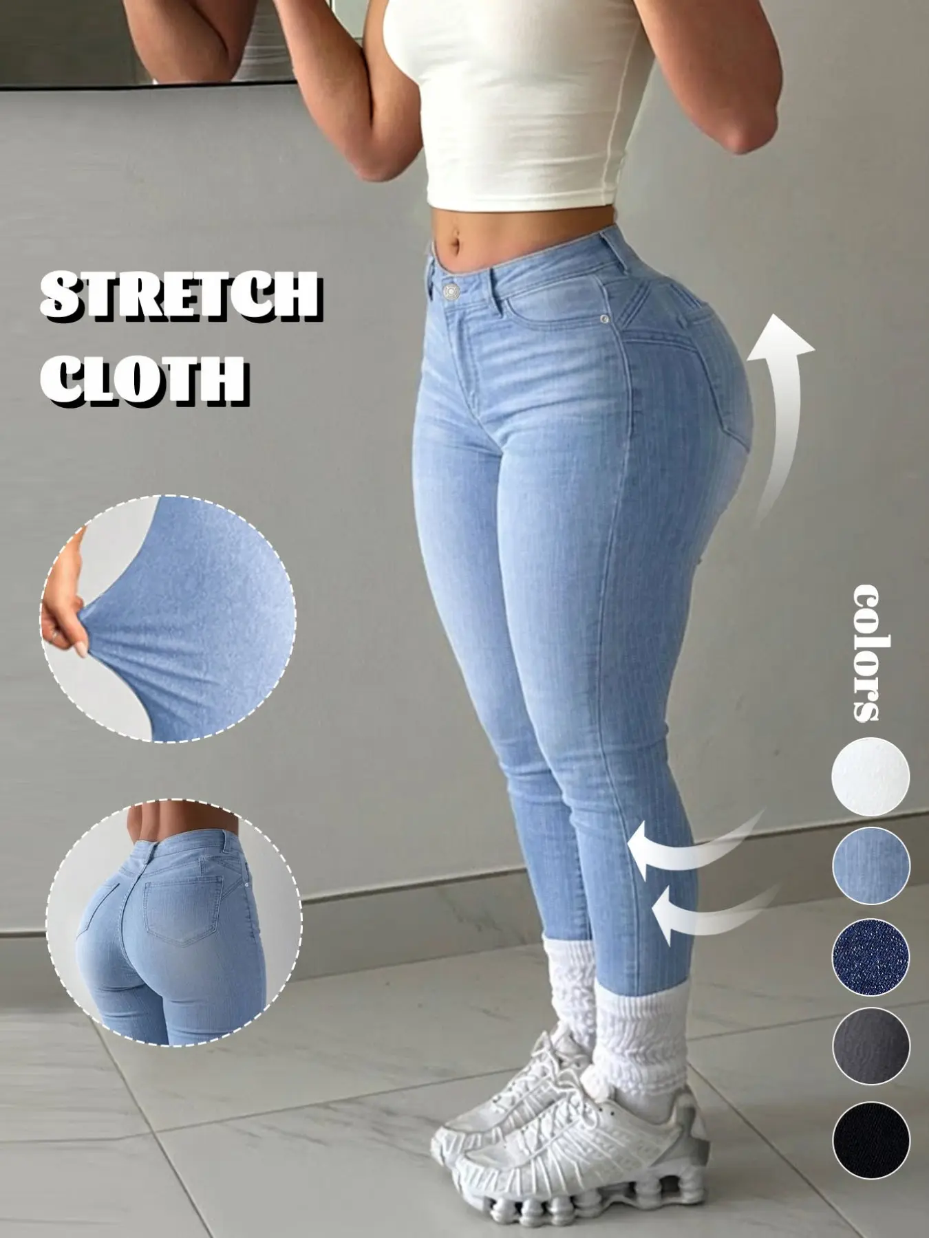 Women's High Waist Skinny Jeans