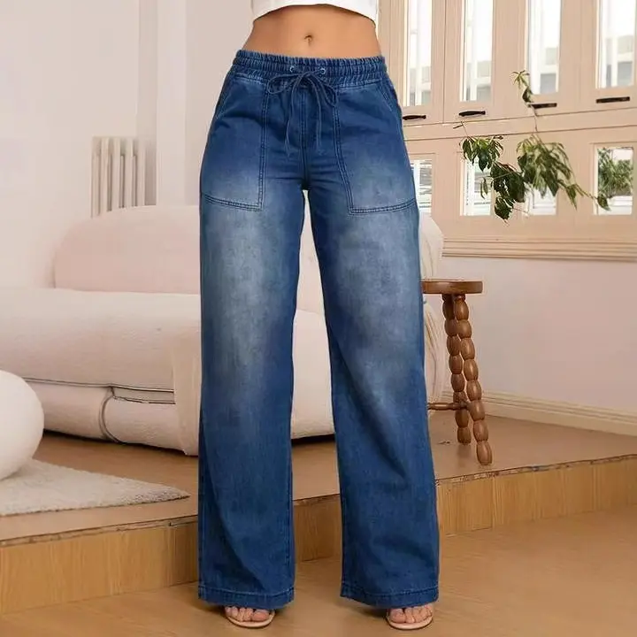 Women's Casual Straight Leg Denim Pants