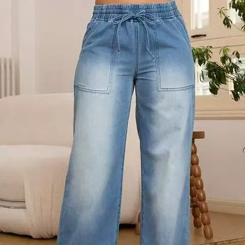 Women's Casual Straight Leg Denim Pants