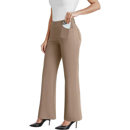Women's High-Waisted Stretchy Casual Pocket Pants