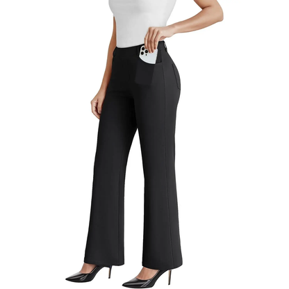 Women's High-Waisted Stretchy Casual Pocket Pants