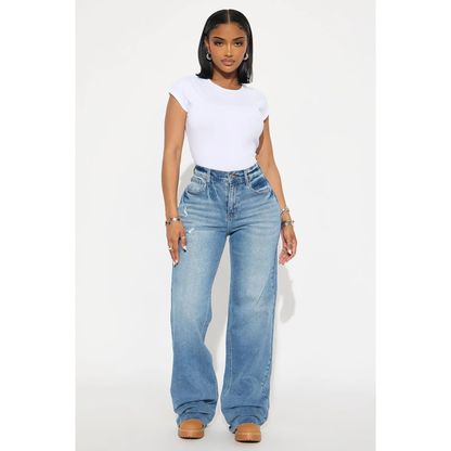 90's Baby Basic Stretch Wide Leg Jean